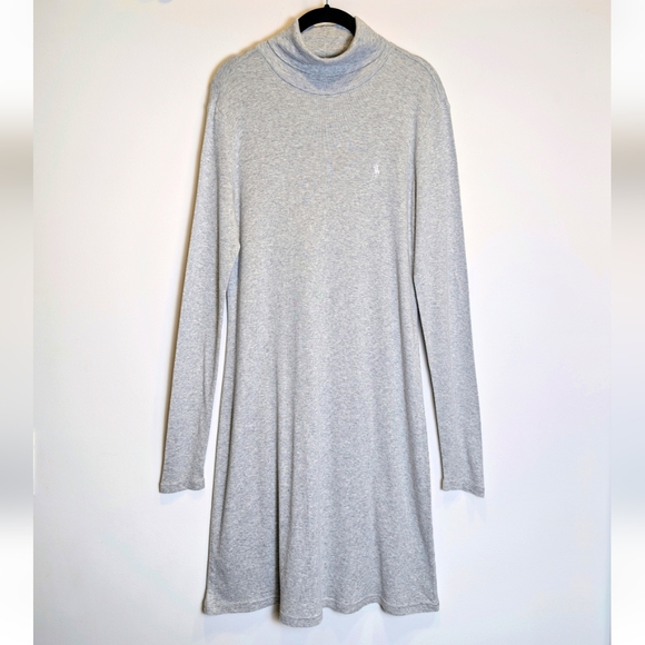 Ralph Lauren Blue Label Dresses & Skirts - Ralph Lauren Sport Blue Label Y2K Gray Pima Cotton Turtleneck Dress Size Large
